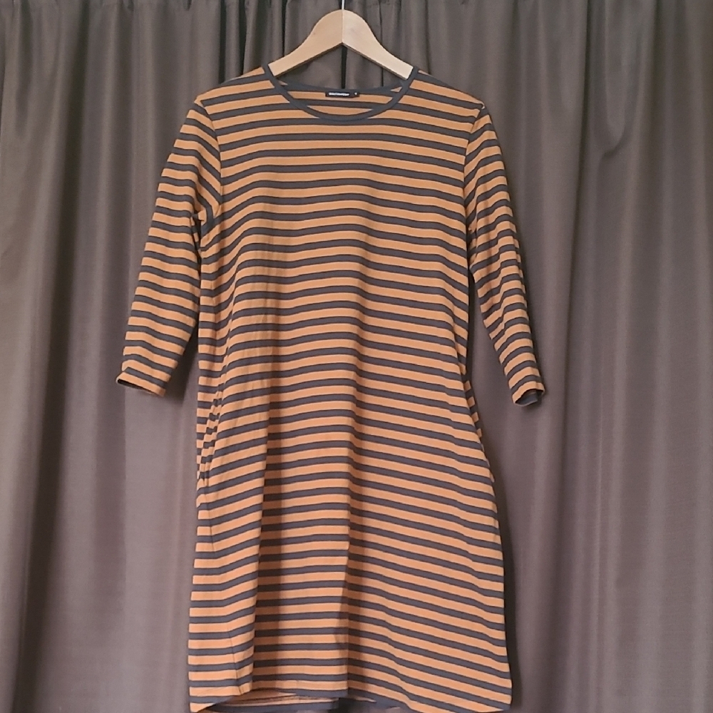 Striped Tan and Grey Dress from Marimekko and it has pockets!!!!